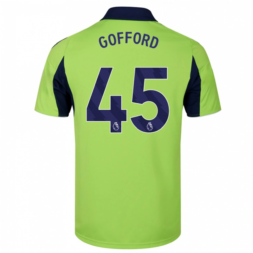 Danxen Enfant Maillot Oliver Gofford #45 Vert Marine Blanc Tenues Extérieur 2025/26 T-Shirt