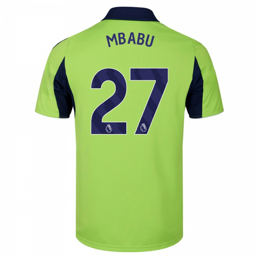 Danxen Enfant Maillot Kevin Mbabu #27 Vert Marine Blanc Tenues Extérieur 2025/26 T-Shirt