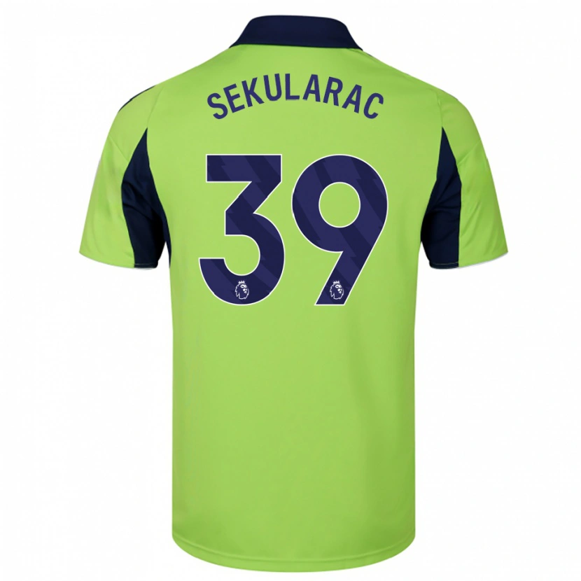 Danxen Enfant Maillot Kristian Sekularac #39 Vert Marine Blanc Tenues Extérieur 2025/26 T-Shirt