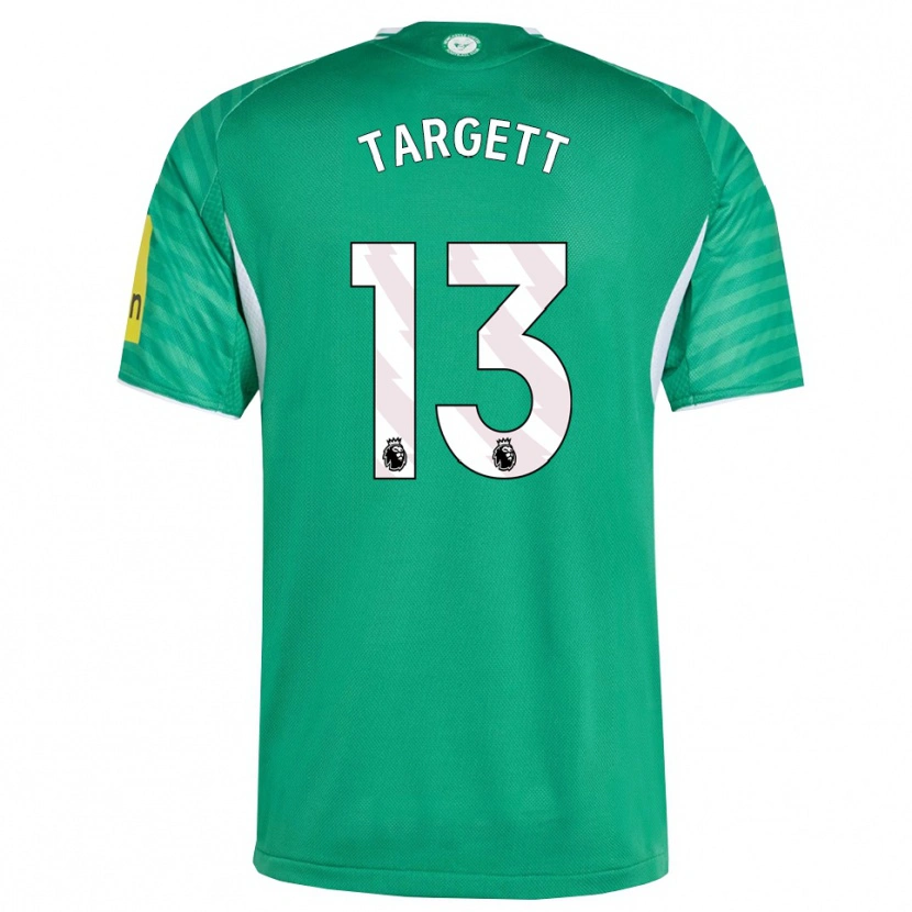 Danxen Enfant Maillot Matt Targett #13 Vert Blanc Tenues Extérieur 2025/26 T-Shirt