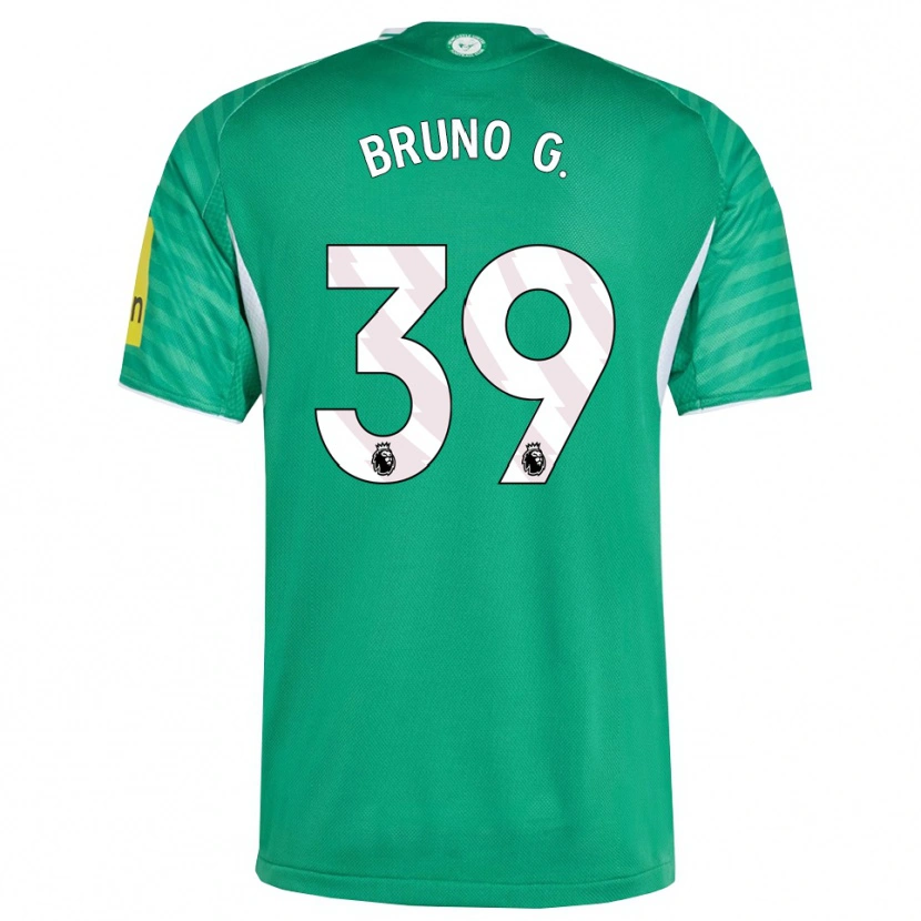 Danxen Enfant Maillot Bruno Guimarães #39 Vert Blanc Tenues Extérieur 2025/26 T-Shirt