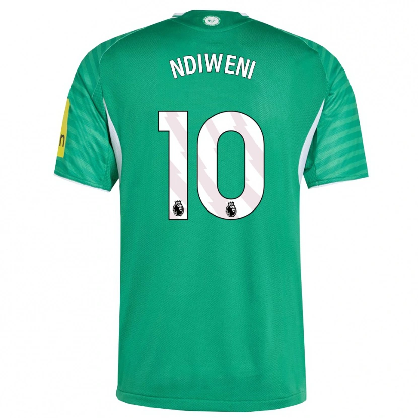 Danxen Enfant Maillot Ethan Ndiweni #10 Vert Blanc Tenues Extérieur 2025/26 T-Shirt