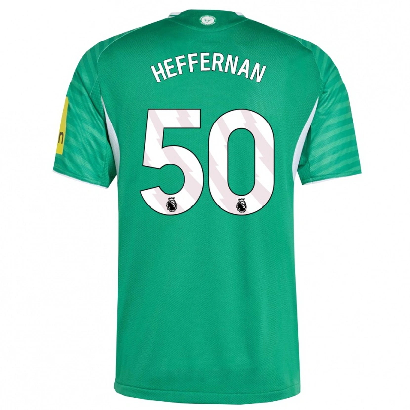 Danxen Enfant Maillot Cathal Heffernan #50 Vert Blanc Tenues Extérieur 2025/26 T-Shirt