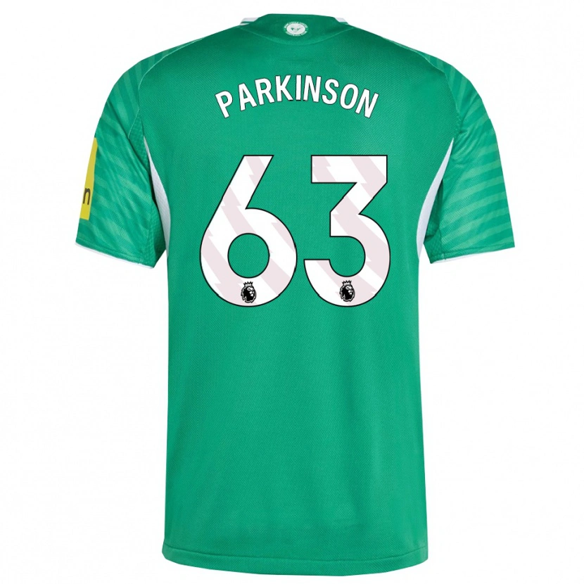 Danxen Enfant Maillot Ben Parkinson #63 Vert Blanc Tenues Extérieur 2025/26 T-Shirt