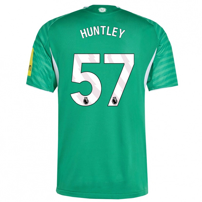 Danxen Enfant Maillot James Huntley #57 Vert Blanc Tenues Extérieur 2025/26 T-Shirt