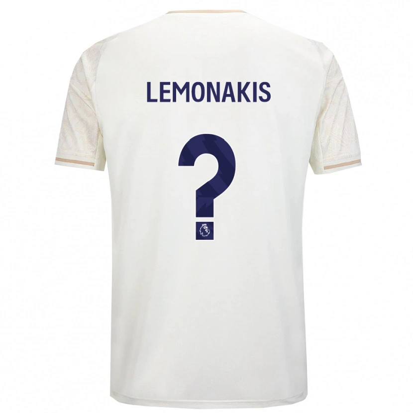Danxen Enfant Maillot Georgios Lemonakis #0 Blanc Cassé Noir Tenues Extérieur 2025/26 T-Shirt