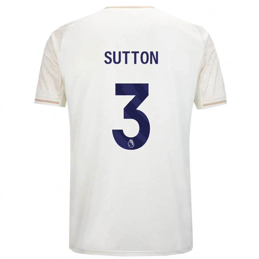 Danxen Enfant Maillot Spencer Sutton #3 Blanc Cassé Noir Tenues Extérieur 2025/26 T-Shirt