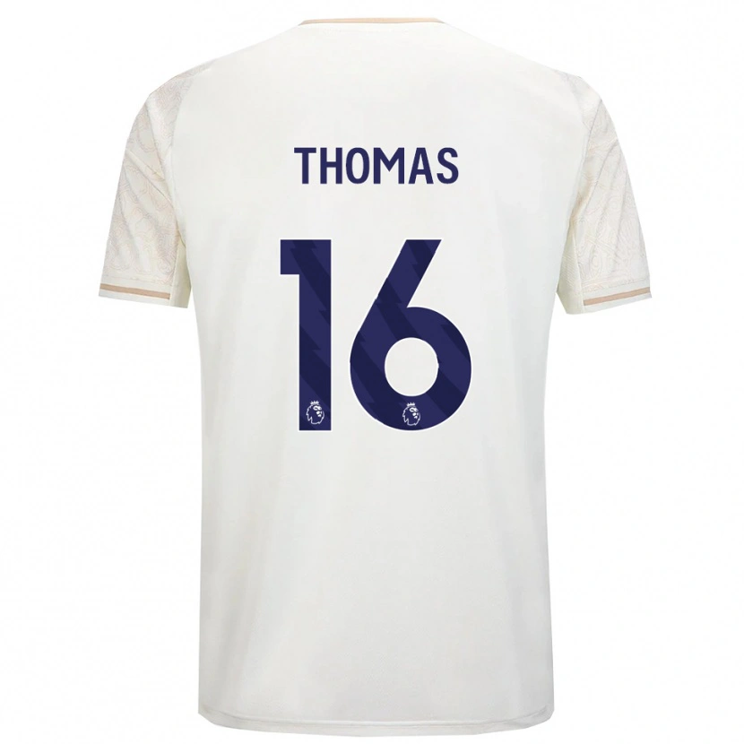 Danxen Enfant Maillot Tyrese Thomas #16 Blanc Cassé Noir Tenues Extérieur 2025/26 T-Shirt