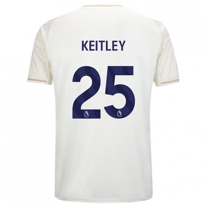 Danxen Enfant Maillot Alice Keitley #25 Blanc Cassé Noir Tenues Extérieur 2025/26 T-Shirt