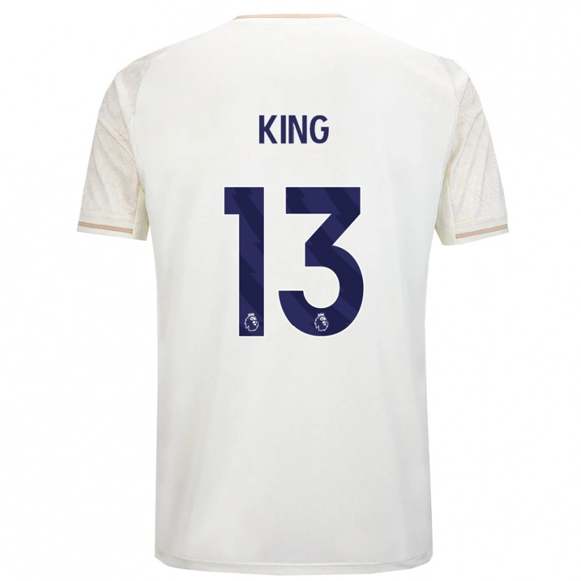 Danxen Enfant Maillot Leo King #13 Blanc Cassé Noir Tenues Extérieur 2025/26 T-Shirt