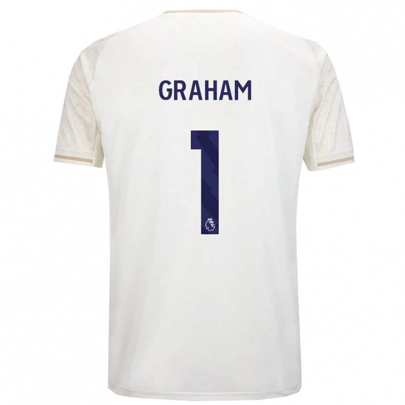 Danxen Enfant Maillot Ally Graham #1 Blanc Cassé Noir Tenues Extérieur 2025/26 T-Shirt