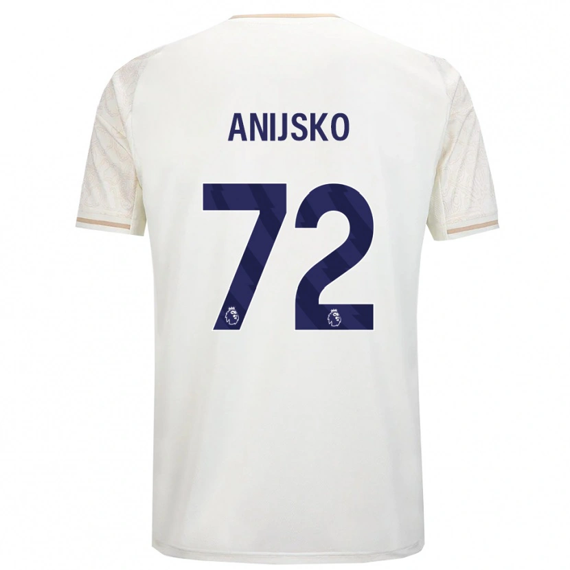 Danxen Enfant Maillot Danni Anisjko #72 Blanc Cassé Noir Tenues Extérieur 2025/26 T-Shirt