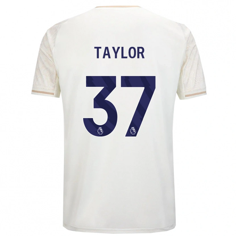 Danxen Enfant Maillot Dale Taylor #37 Blanc Cassé Noir Tenues Extérieur 2025/26 T-Shirt
