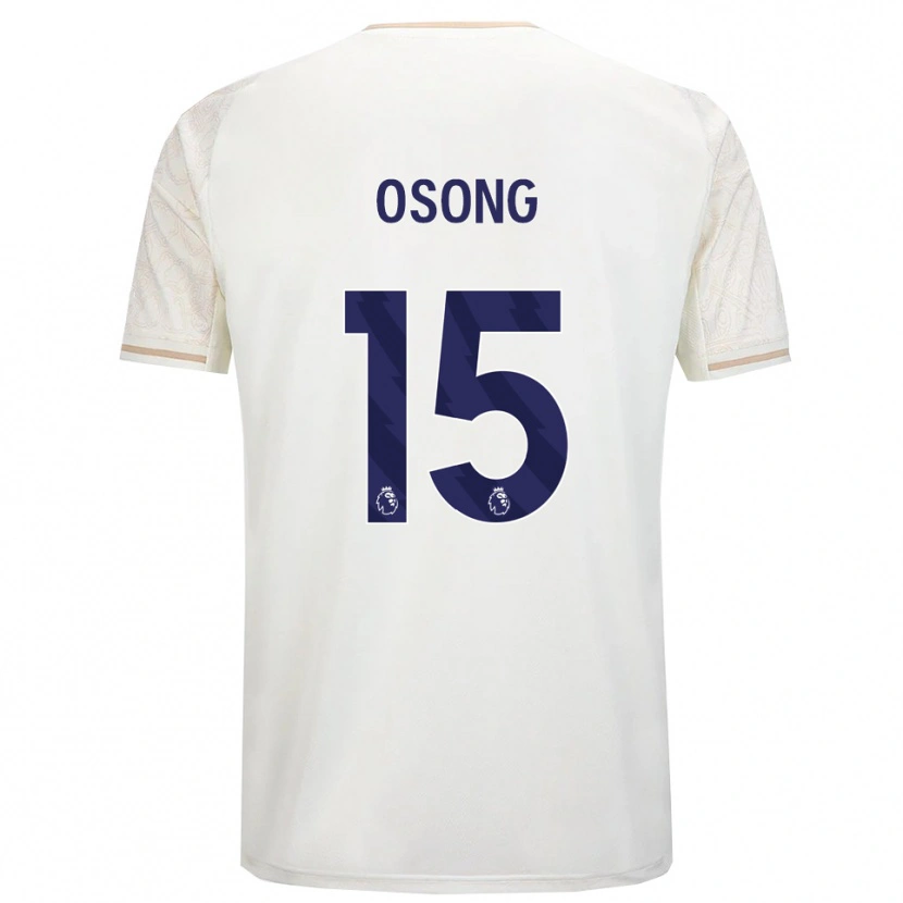 Danxen Enfant Maillot Detlef Esapa Osong #15 Blanc Cassé Noir Tenues Extérieur 2025/26 T-Shirt