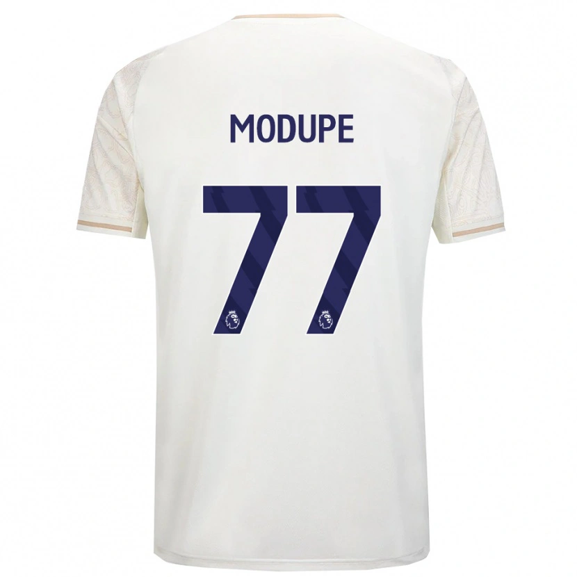 Danxen Enfant Maillot David Modupe #77 Blanc Cassé Noir Tenues Extérieur 2025/26 T-Shirt