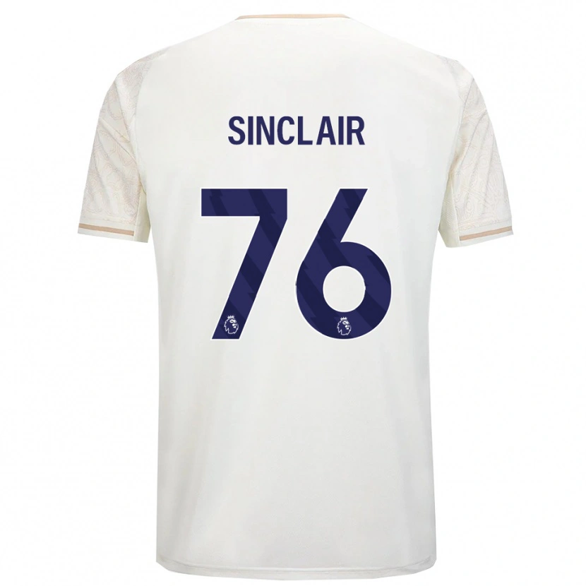Danxen Enfant Maillot Jimmy Sinclair #76 Blanc Cassé Noir Tenues Extérieur 2025/26 T-Shirt