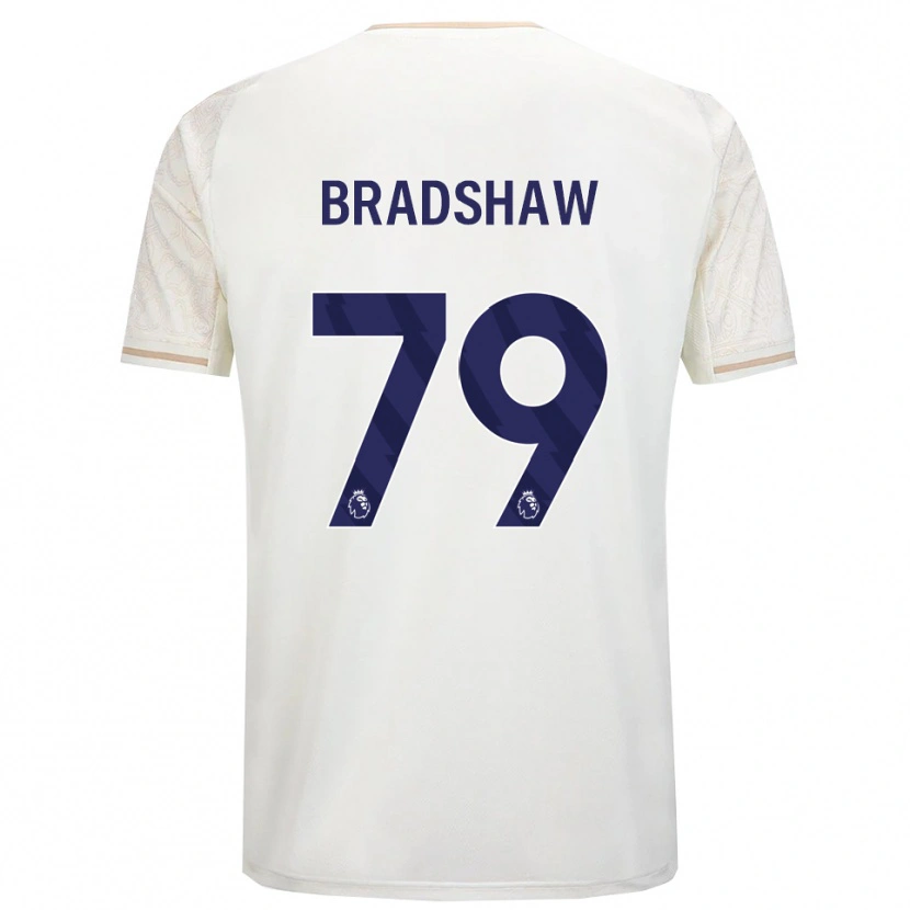 Danxen Enfant Maillot Alfie Bradshaw #79 Blanc Cassé Noir Tenues Extérieur 2025/26 T-Shirt