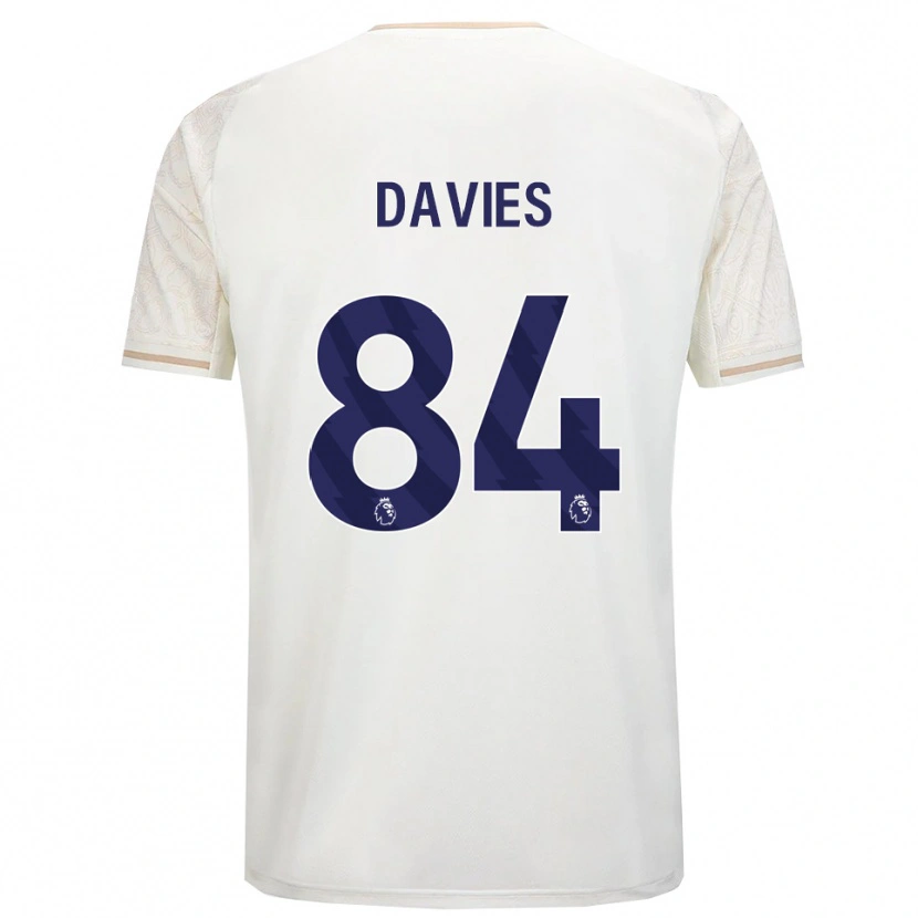 Danxen Enfant Maillot Isaac Davies #84 Blanc Cassé Noir Tenues Extérieur 2025/26 T-Shirt