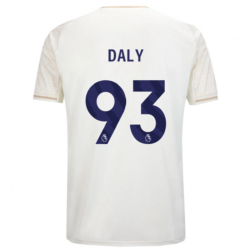 Danxen Enfant Maillot Cormac Daly #93 Blanc Cassé Noir Tenues Extérieur 2025/26 T-Shirt