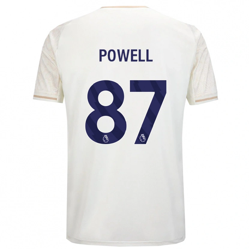 Danxen Enfant Maillot Jayden Powell #87 Blanc Cassé Noir Tenues Extérieur 2025/26 T-Shirt
