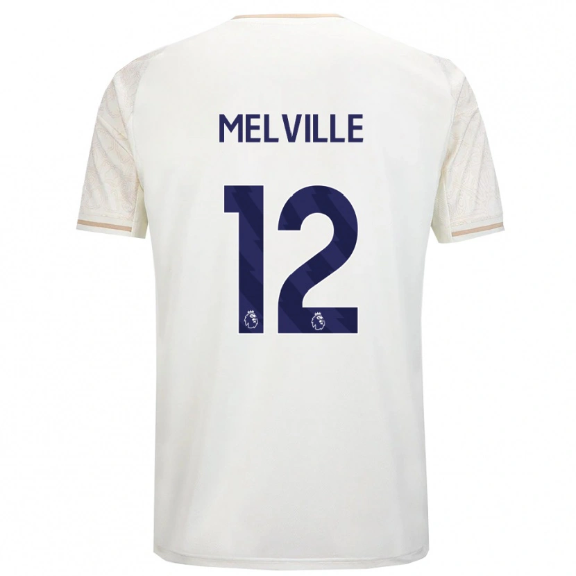 Danxen Enfant Maillot Logan Melville #12 Blanc Cassé Noir Tenues Extérieur 2025/26 T-Shirt