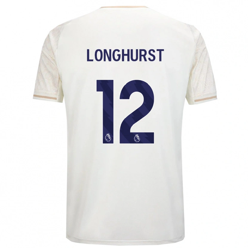 Danxen Enfant Maillot Kate Longhurst #12 Blanc Cassé Noir Tenues Extérieur 2025/26 T-Shirt