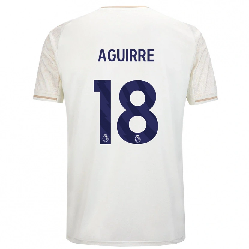 Danxen Enfant Maillot Aja Aguirre #18 Blanc Cassé Noir Tenues Extérieur 2025/26 T-Shirt