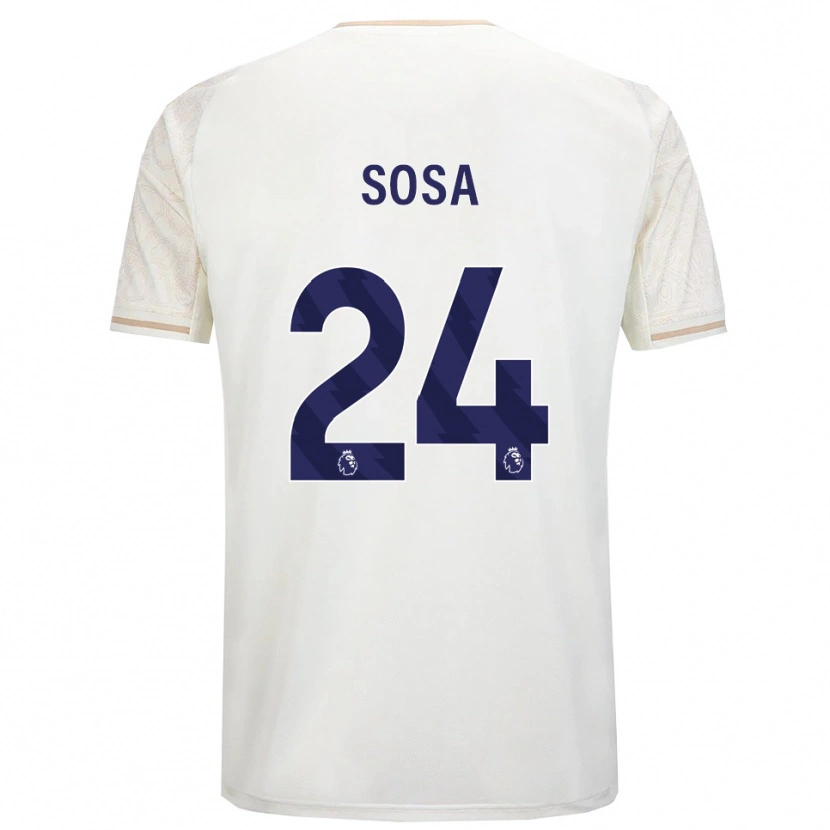 Danxen Enfant Maillot Ramón Sosa #24 Blanc Cassé Noir Tenues Extérieur 2025/26 T-Shirt