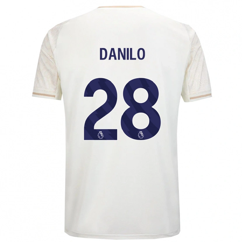 Danxen Enfant Maillot Danilo #28 Blanc Cassé Noir Tenues Extérieur 2025/26 T-Shirt