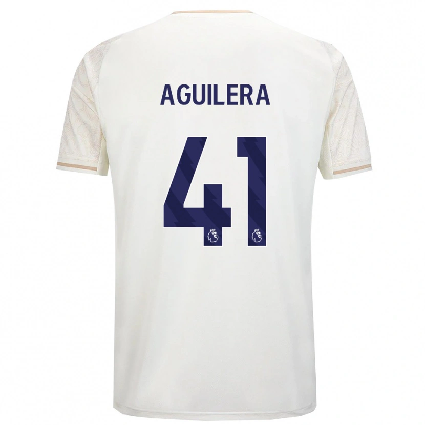 Danxen Enfant Maillot Brandon Aguilera #41 Blanc Cassé Noir Tenues Extérieur 2025/26 T-Shirt