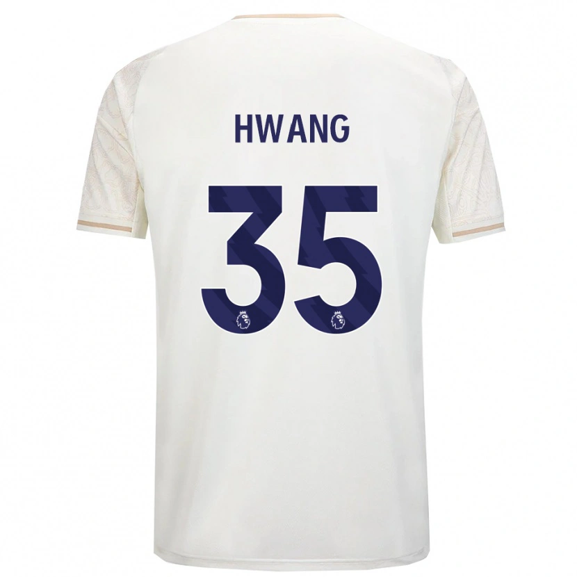 Danxen Enfant Maillot Ui-Jo Hwang #35 Blanc Cassé Noir Tenues Extérieur 2025/26 T-Shirt