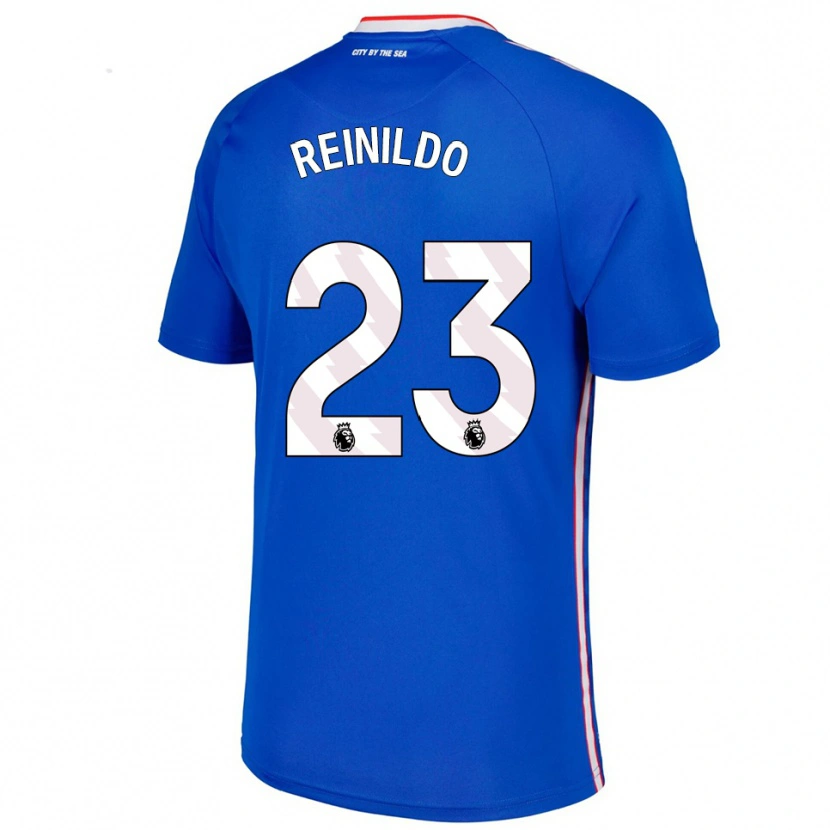 Danxen Enfant Maillot Reinildo Mandava #23 Bleu Blanc Tenues Extérieur 2025/26 T-Shirt