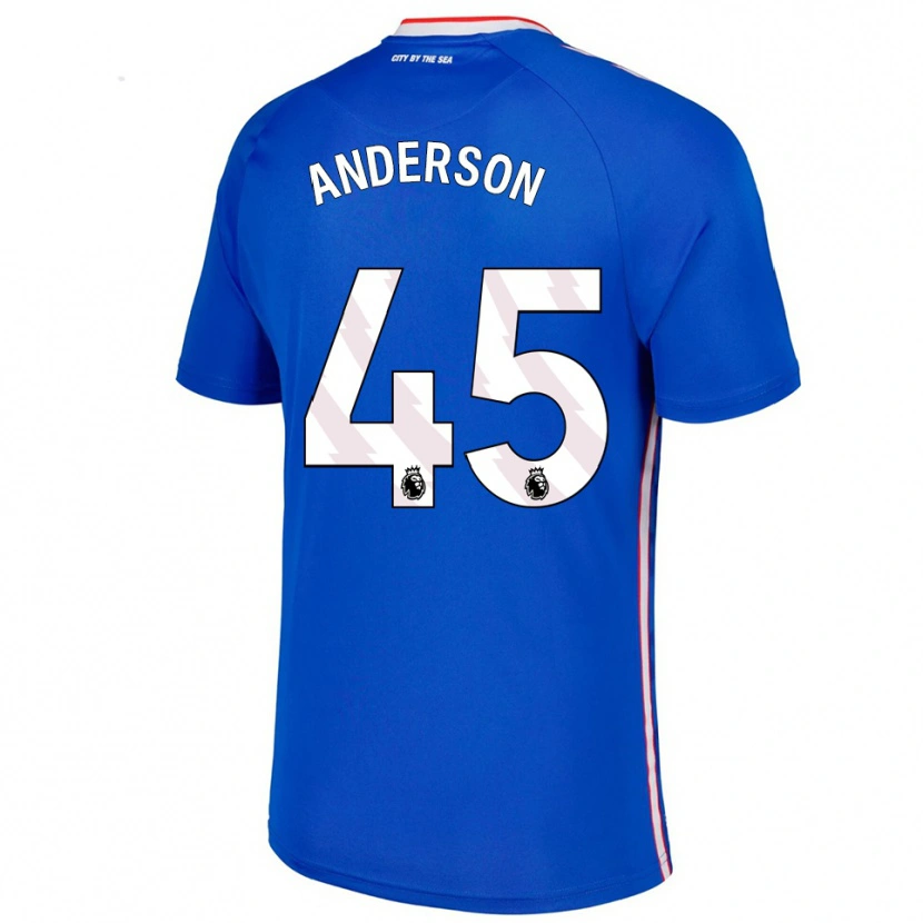 Danxen Enfant Maillot Joe Anderson #45 Bleu Blanc Tenues Extérieur 2025/26 T-Shirt