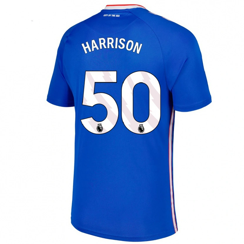 Danxen Enfant Maillot Harrison Jones #50 Bleu Blanc Tenues Extérieur 2025/26 T-Shirt