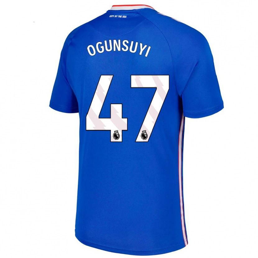 Danxen Enfant Maillot Trey Samuel-Ogunsuyi #47 Bleu Blanc Tenues Extérieur 2025/26 T-Shirt