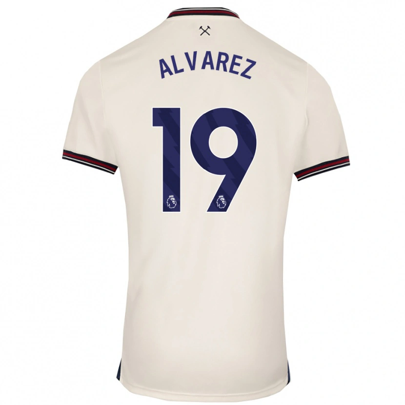 Danxen Enfant Maillot Edson Álvarez #19 Blanc Cassé Tenues Extérieur 2025/26 T-Shirt