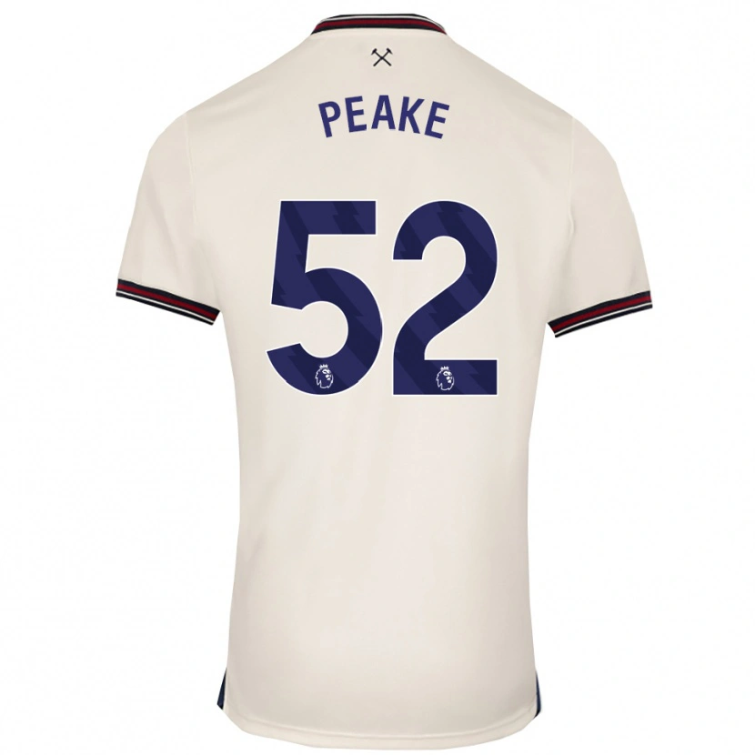 Danxen Enfant Maillot Lennon Peake #52 Blanc Cassé Tenues Extérieur 2025/26 T-Shirt