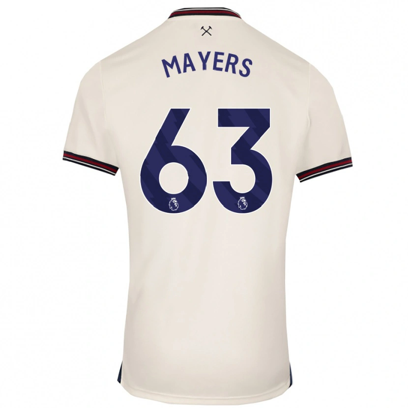 Danxen Enfant Maillot Ezra Mayers #63 Blanc Cassé Tenues Extérieur 2025/26 T-Shirt