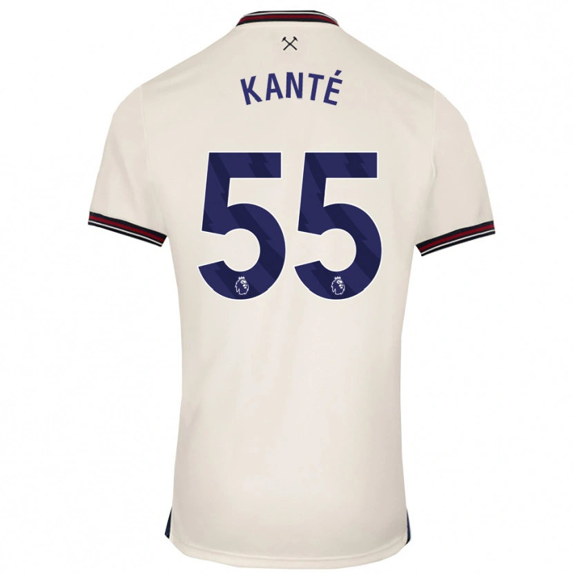 Danxen Enfant Maillot Mohamadou Kanté #55 Blanc Cassé Tenues Extérieur 2025/26 T-Shirt