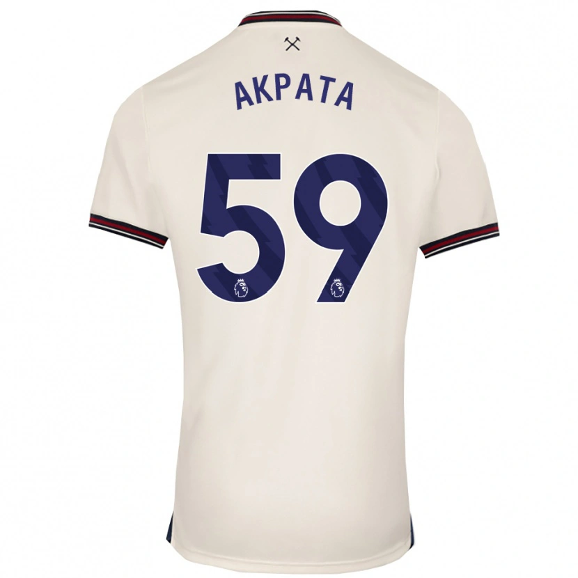Danxen Enfant Maillot Tyron Akpata #59 Blanc Cassé Tenues Extérieur 2025/26 T-Shirt