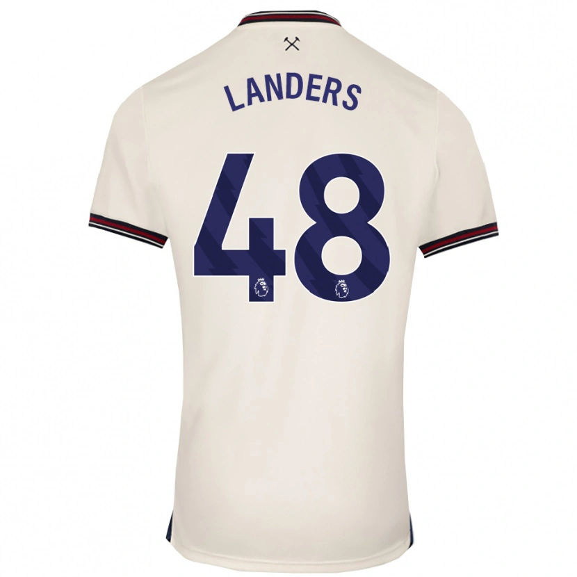 Danxen Enfant Maillot Josh Landers #48 Blanc Cassé Tenues Extérieur 2025/26 T-Shirt