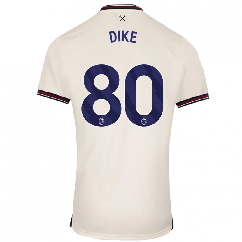 Danxen Enfant Maillot Andre Dike #80 Blanc Cassé Tenues Extérieur 2025/26 T-Shirt