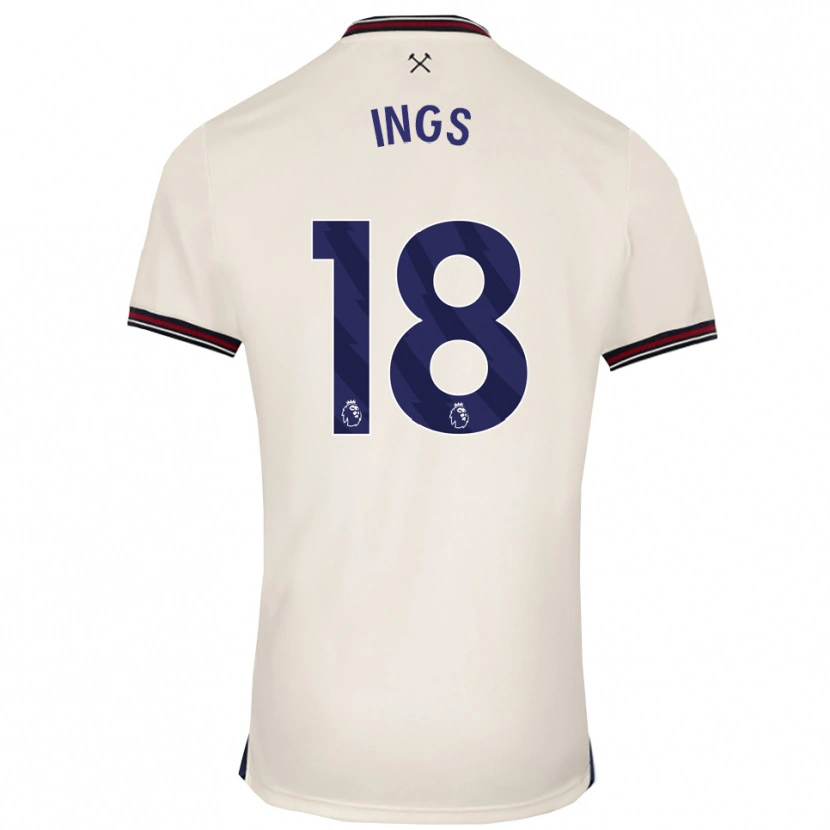 Danxen Enfant Maillot Danny Ings #18 Blanc Cassé Tenues Extérieur 2025/26 T-Shirt