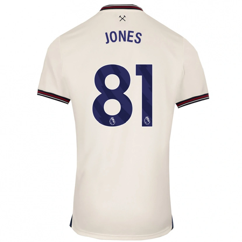 Danxen Enfant Maillot Liam Jones #81 Blanc Cassé Tenues Extérieur 2025/26 T-Shirt