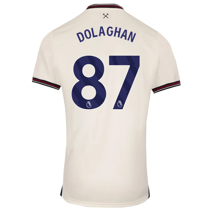 Danxen Enfant Maillot Brad Dolaghan #87 Blanc Cassé Tenues Extérieur 2025/26 T-Shirt