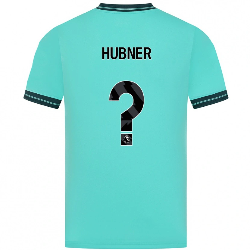 Danxen Enfant Maillot Justin Hubner #0 Bleu Ciel Vert Tenues Extérieur 2025/26 T-Shirt