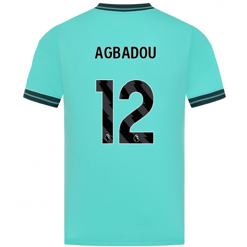 Danxen Enfant Maillot Emmanuel Agbadou #12 Bleu Ciel Vert Tenues Extérieur 2025/26 T-Shirt