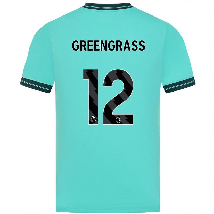 Danxen Enfant Maillot Charlotte Greengrass #12 Bleu Ciel Vert Tenues Extérieur 2025/26 T-Shirt