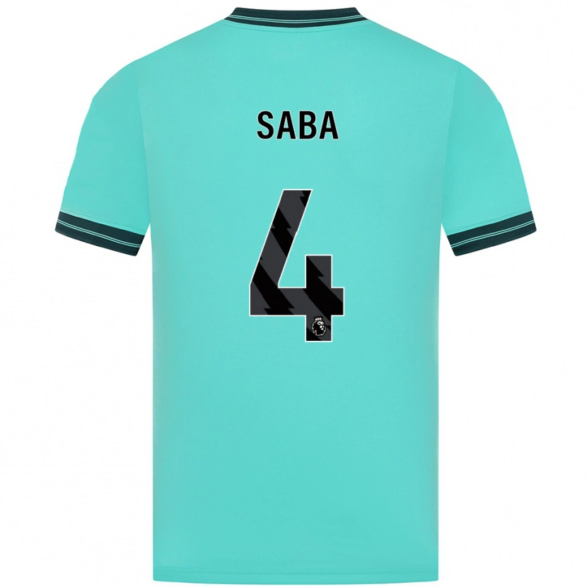 Danxen Enfant Maillot Elliot Saba #4 Bleu Ciel Vert Tenues Extérieur 2025/26 T-Shirt