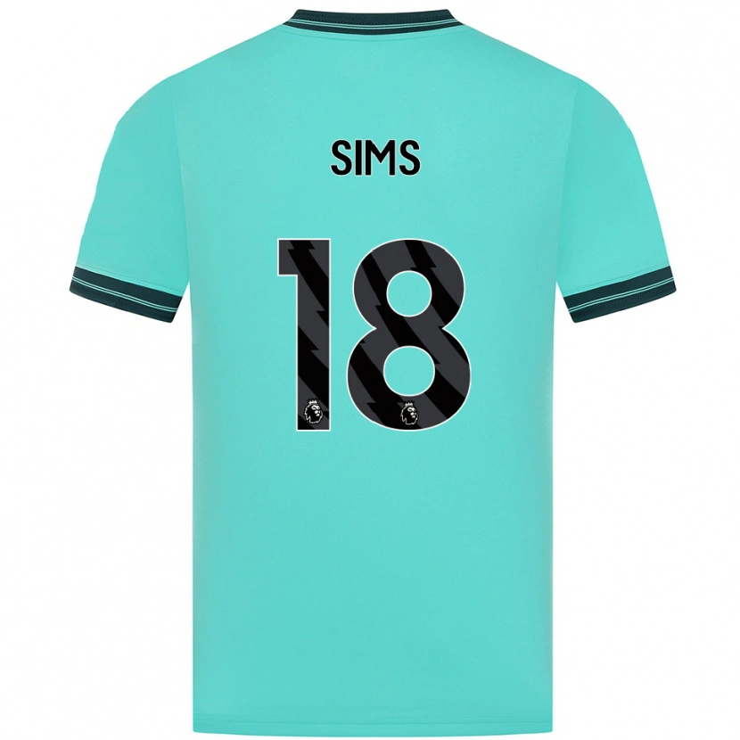 Danxen Enfant Maillot Amy Sims #18 Bleu Ciel Vert Tenues Extérieur 2025/26 T-Shirt